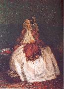 Adolph von Menzel Portrait of Frau Maercker oil painting